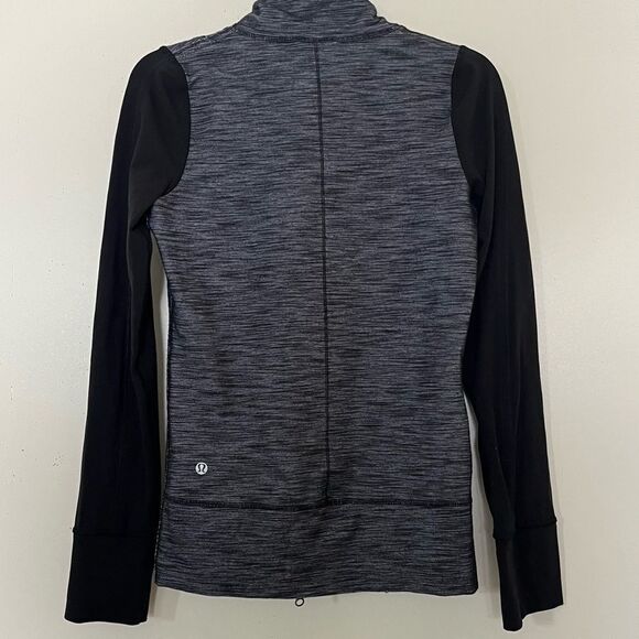 Lululemon Daily Yoga Jacket Slub Denim Polar Haze Black Blue Full Zip Size 4 - Picture 7 of 10